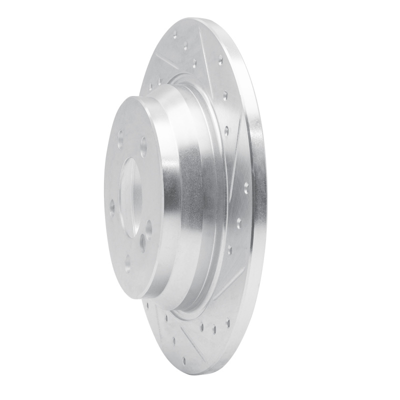 Mercedes-Benz CL550 Brake Rotor (1) - Rear Right - R1 Concepts - Drilled & Slotted - Silver - `07-`13